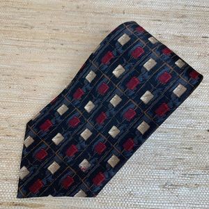 Raymond Levine Rectangles J.Z Richards Silk Tie